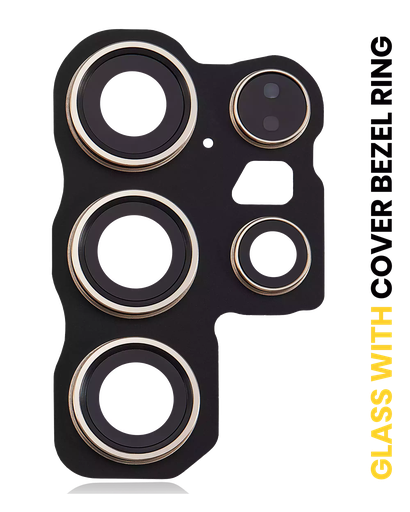 [SP-S24U-BCLWCBR-YEL] Back Camera Lens With Cover Bezel Ring For Samsung Galaxy S24 Ultra 5G (Titanium Yellow) (Premium)