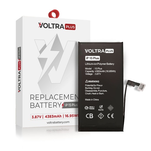 [BAT-VR-I15M-PLS] VOLTRA Plus Battery For iPhone 15 Plus (Ground Shipping Only)