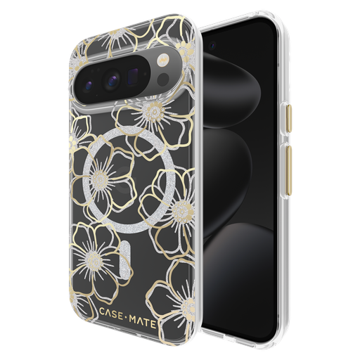 [CM056656] Case-mate - Floral Gems Case With Magnet For Google Pixel 10 Pro  /  Pixel 10 - Gold