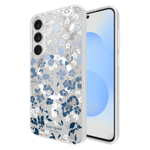 [KS058940] Kate Spade - Protective Case With Magnet For Samsung Galaxy S25 Fe - Flowerbed Blue