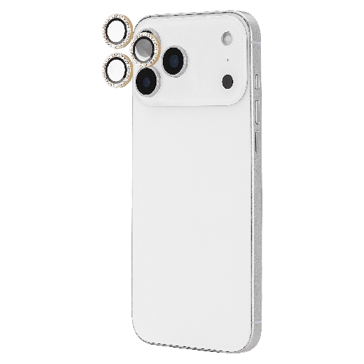 [KS057236] Kate Spade - Aluminum Ring Camera Lens Glass Protector For Apple Iphone 17 Pro Max   /   Iphone 17 Pro - Set In Stone Gold