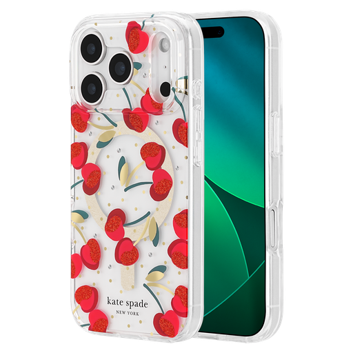 [KS057316] Kate Spade - Protective Magsafe Case For Apple Iphone 17 Pro - Cherry Dot