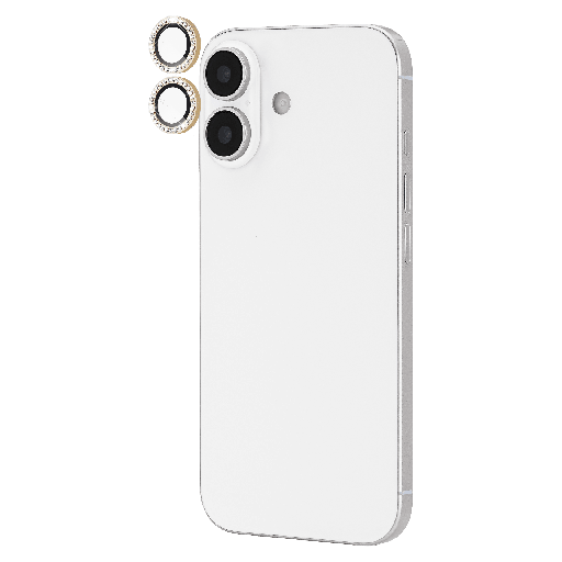 [KS057392] Kate Spade - Aluminum Ring Camera Lens Glass Protector For Apple Iphone 17 - Set In Stone Gold