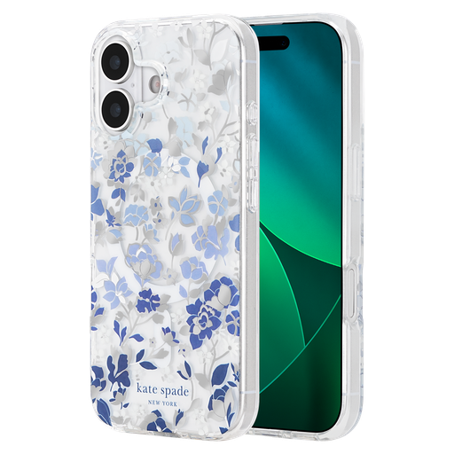 [KS057400] Kate Spade - Protective Magsafe Case For Apple Iphone 17 - Flowerbed Blue