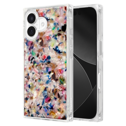 [FT057424] Flaunt - Square Magsafe Case For Apple Iphone 17 - Rainbow Confetti Tortoise Shell