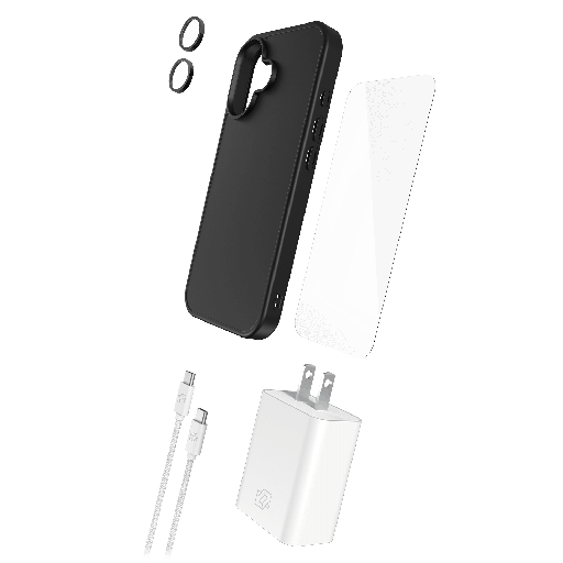 [GGBD5XP400AP11A] Gadget Guard - 5 In 1 Bundle Includes Magsafe Case  /   Camera Lens Protector  /   Glass Screen Protector  /   30w Charging Block  /   1.8m Cable For Apple Iphone 17 - Black