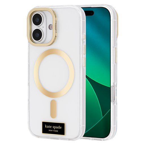 [KS057408] Kate Spade - Protective Magsafe Case With Stand For Apple Iphone 17 - Icon Clear