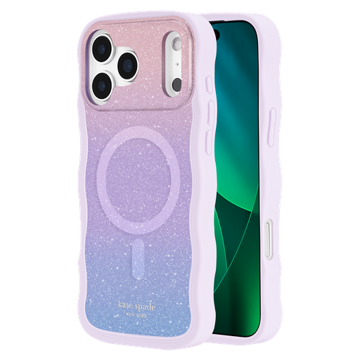 [KS057256] Kate Spade - Wavy Magsafe Case For Apple Iphone 17 Pro Max - Opal Glitter