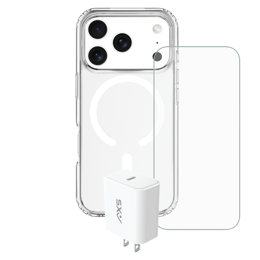[VAIBUU3400] Axs - Ultra Clear Magsafe Essential Bundle For Apple Iphone 17 Pro - Clear