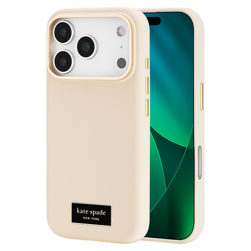 [KS057334] Kate Spade - Silicone Magsafe Case For Apple Iphone 17 Pro - Icon Perfect Beige