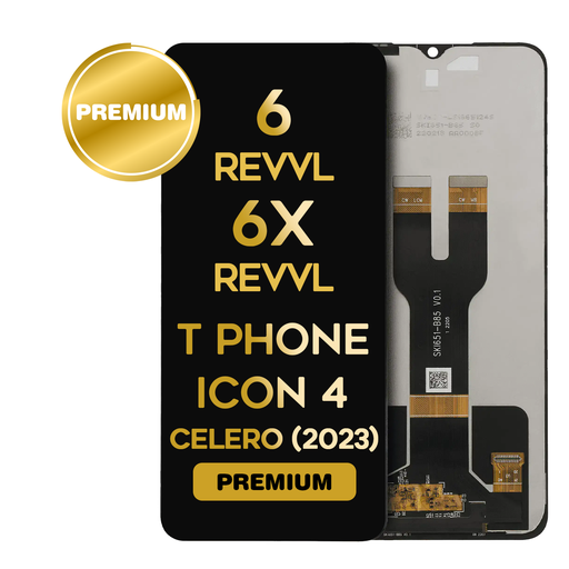[LCD-TM-R6X-BK] LCD Assembly Without Frame For T-Mobile Revvl 6 / Revvl 6x 5G / T Phone / Cricket Icon 4 / Boost Mobile Celero 5G (2023) (Premium) (All Colors)