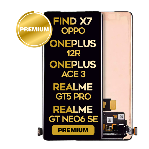 [LCD-OPN-12R-BK] OLED Assembly Without Frame For OnePlus 12R 5G / OnePlus Ace 3 5G / OPPO Find X7 / Realme GT5 Pro / Realme GT Neo6 SE / Realme GT 6 (International Version) / Realme GT 6T / Realme GT Neo6 (Premium) (All Colors)