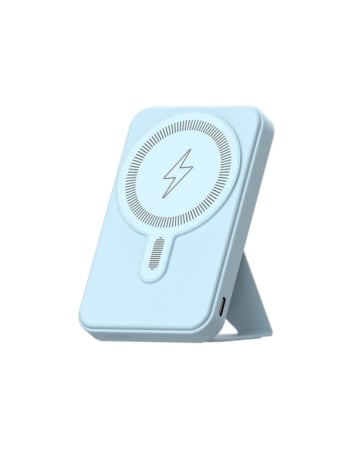 [ACE-PBMGST-5000-BL-PB-WB] MagSafe Magnetic 5000 mAh Power Bank 15W Wireless / 20W PD Charger with Foldable Stand (Sky Blue)