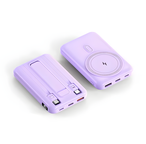 [ACE-PBMGST-10000-PU-PB-WB] MagSafe Magnetic 10000 mAh Power Bank 15W Wireless / 20W PD Charger with Foldable Stand (Purple)