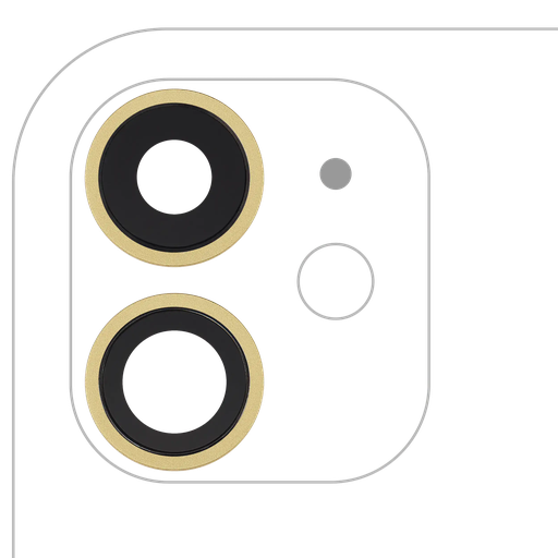 [SP-I11-BCLWBB-2S-AM-YEL] Back Camera Lens With Bracket / Bezel For iPhone 11 ( 2 Piece) (Aftermarket) (Yellow)