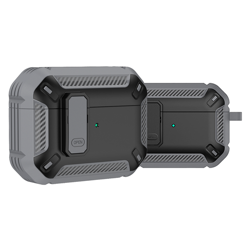 [CS-AP4-RBC-BKGY] Rugged Border Case for AirPods (4th Gen) - Black Grey