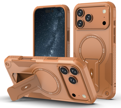 [CS-I17P-SSCM-OR] Shockproof Stand Case with Magsafe for iPhone 17 Pro - Orange