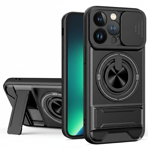 [CS-I13P-AORC-BK] All-In-One Rugged Case for iPhone 13 Pro - Black