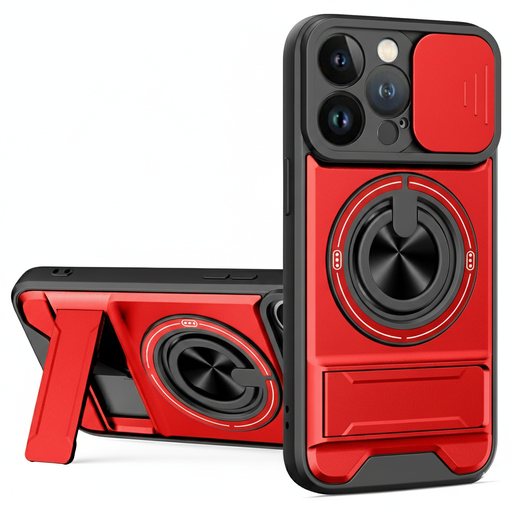 [CS-I13P-AORC-RD] All-In-One Rugged Case for iPhone 13 Pro - Red