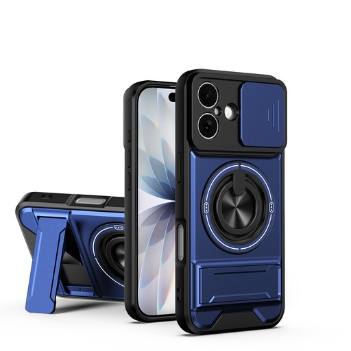 [CS-I16-AORC-DBL] All-In-One Rugged Case for iPhone 16 - Dark Blue