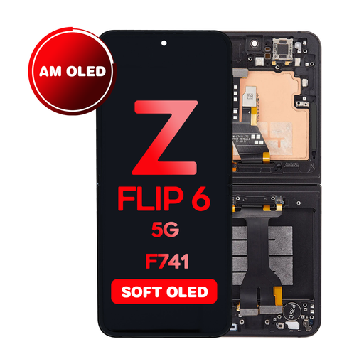 [LCD-ZFL6-WF-HQ-BK] OLED Assembly (Inner) for Samsung Galaxy Z Flip 6 5G (F741) With Frame - Black (Aftermarket - OLED)