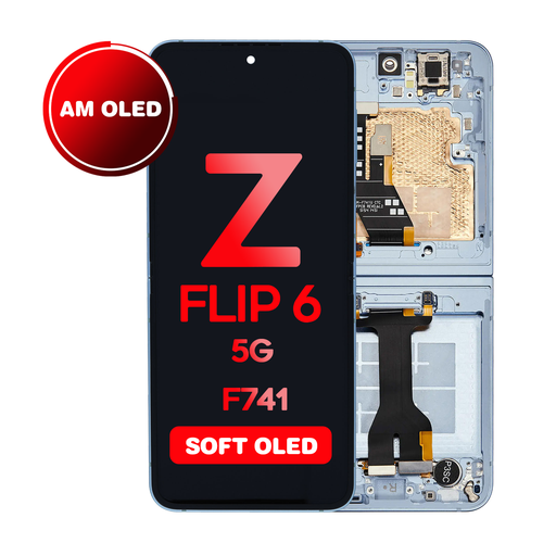 [LCD-ZFL6-WF-HQ-BL] OLED Assembly (Inner) for Samsung Galaxy Z Flip 6 5G (F741) With Frame - Blue (Aftermarket - OLED)