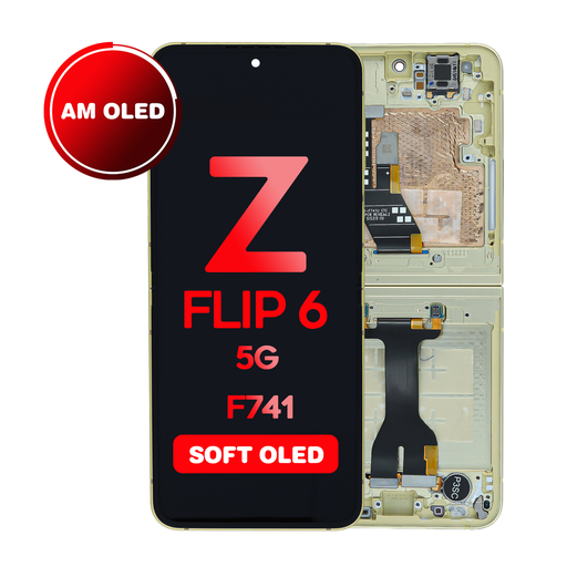 [LCD-ZFL6-WF-HQ-YL] OLED Assembly (Inner) for Samsung Galaxy Z Flip 6 5G (F741) With Frame - Yellow (Aftermarket - OLED)