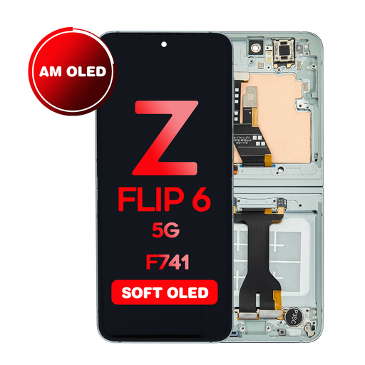 [LCD-ZFL6-WF-HQ-MN] OLED Assembly (Inner) for Samsung Galaxy Z Flip 6 5G (F741) With Frame - Mint (Aftermarket - OLED)