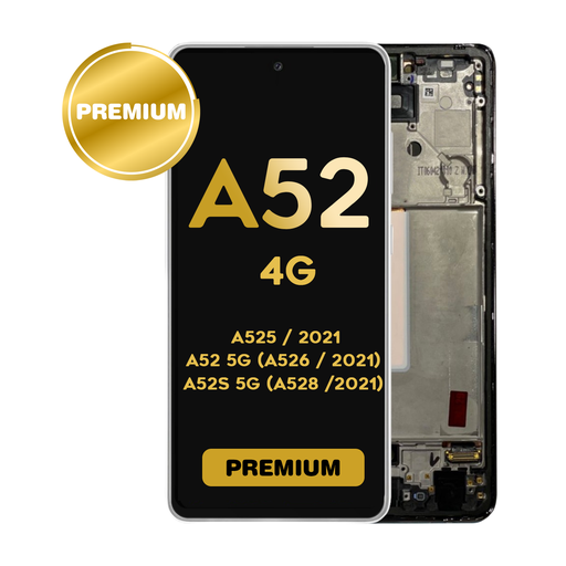 [LCD-A526-WF-WH] OLED Assembly with frame For Samsung Galaxy A52 4G (A525 / 2021) / A52 5G (A526 / 2021) / A52S 5G (A528 /2021) - With Frame - White (Premium)