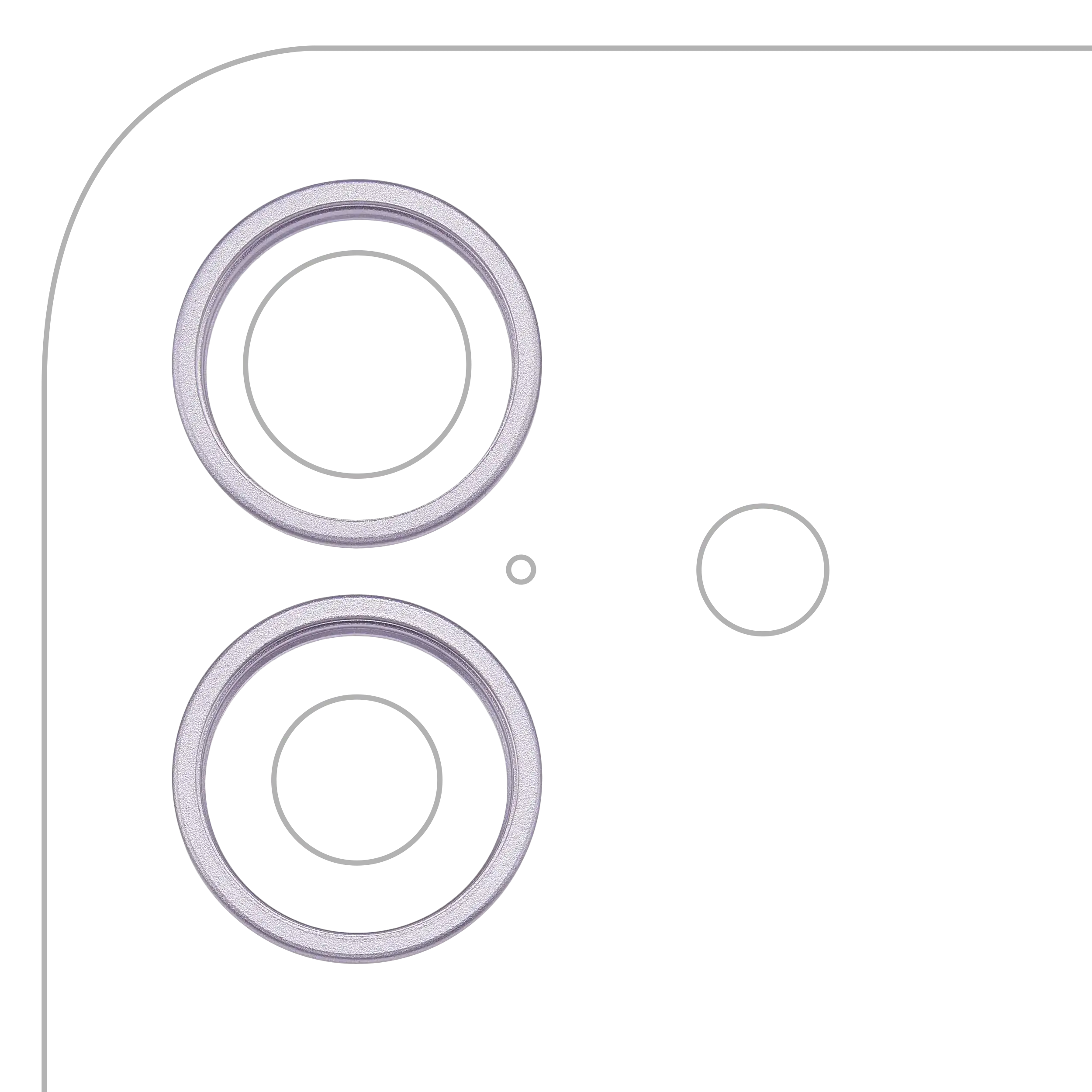[SP-I17-BCBR-2S-LV] Back Camera Bezel Ring Only For iPhone 17 (2 Piece Set) (Lavender) (Premium)