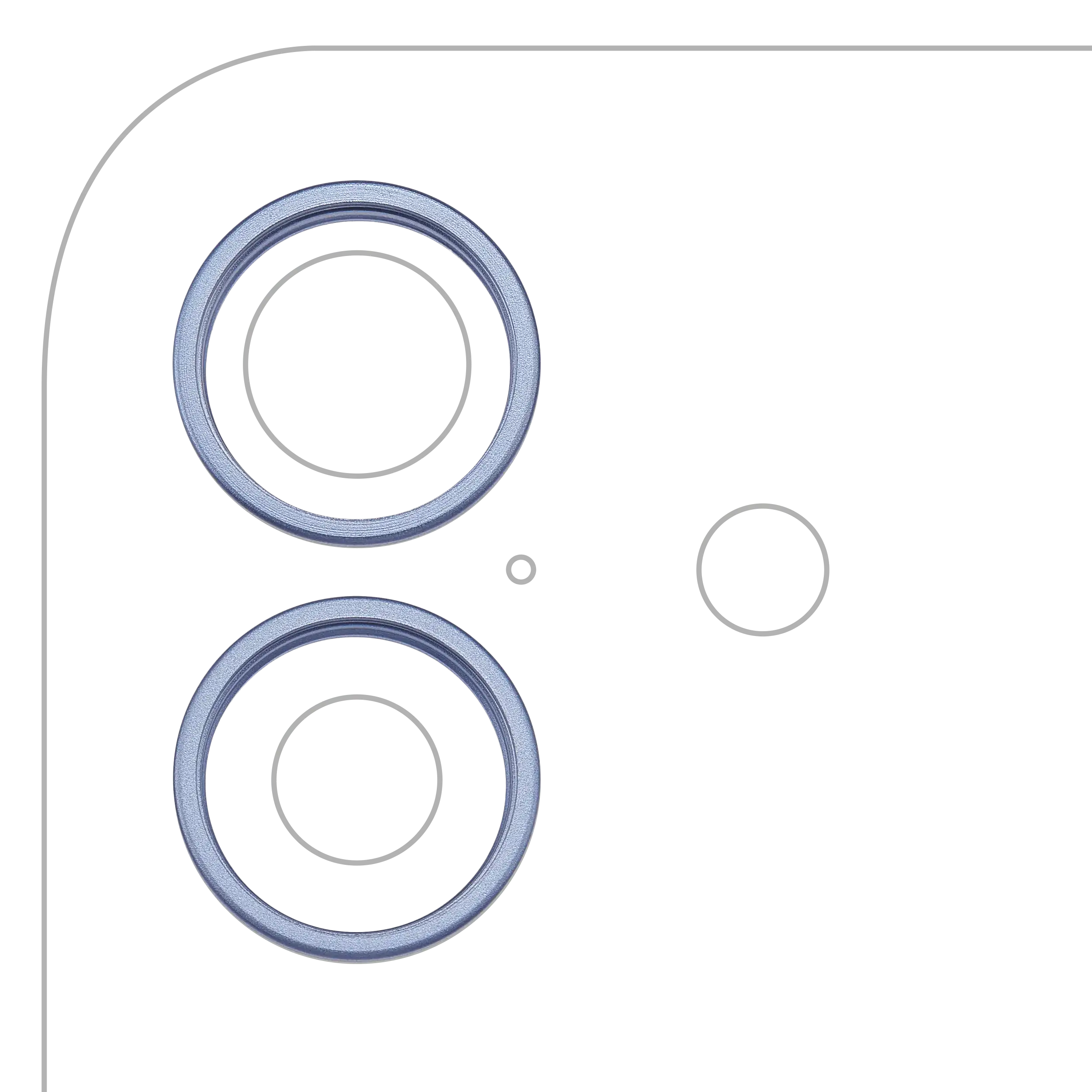 [SP-I17-BCBR-2S-BL] Back Camera Bezel Ring Only For iPhone 17 (2 Piece Set) (Mist Blue) (Premium)