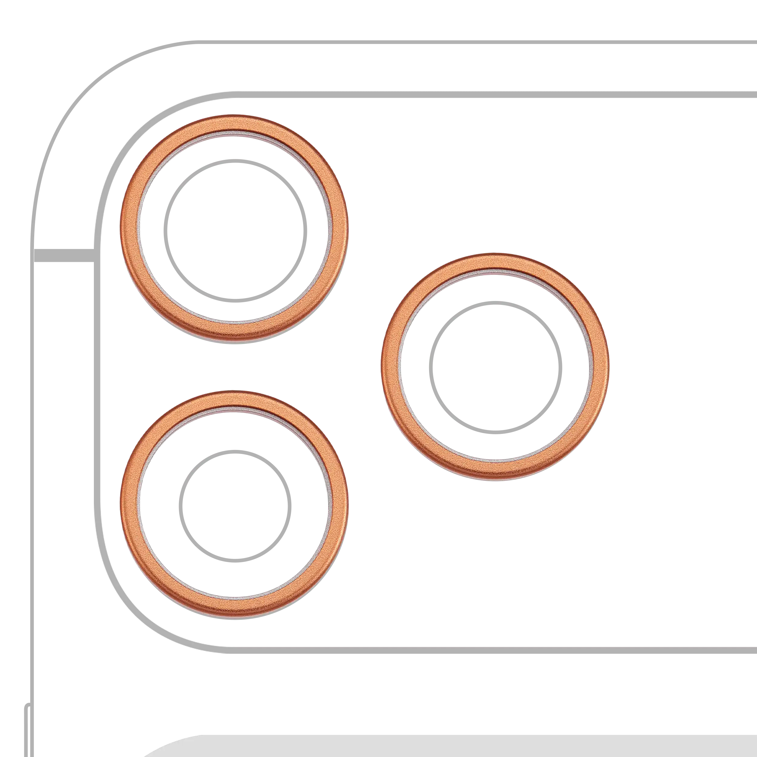[SP-I17PM-BCBR-3S-OR] Back Camera Bezel Ring Only For iPhone 17 Pro / 17 Pro Max (3 Piece Set) (Cosmic Orange) (Premium)