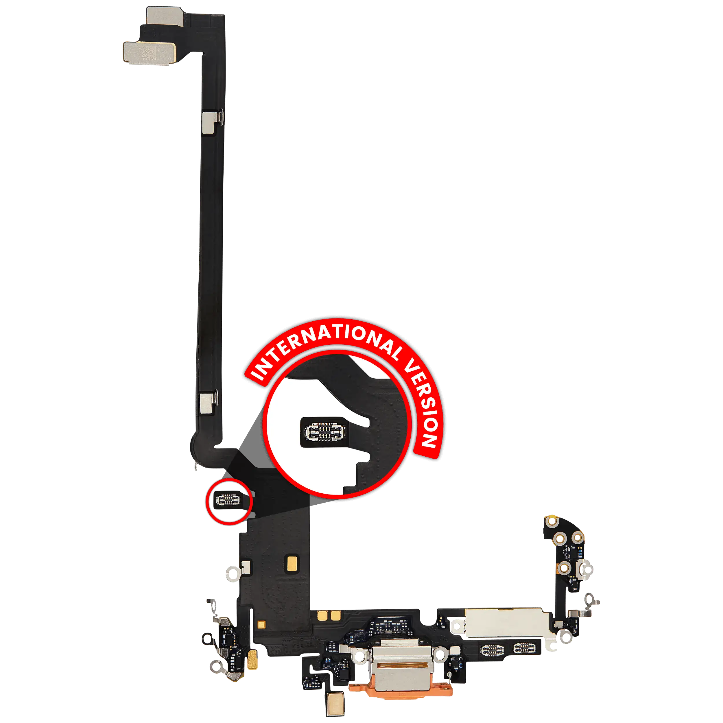 [SP-I17PM-CPFC-INT-OR] Charging Port Flex Cable for iPhone 17 Pro Max (Premium) (International Version) (Cosmic Orange)