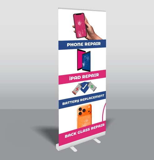 [TL-RB-EN-PRC] The Fix - Phone Repair Combo - Roll Up Banner (English)(The Fix Stores Only. Non-affiliated orders will be cancelled.)