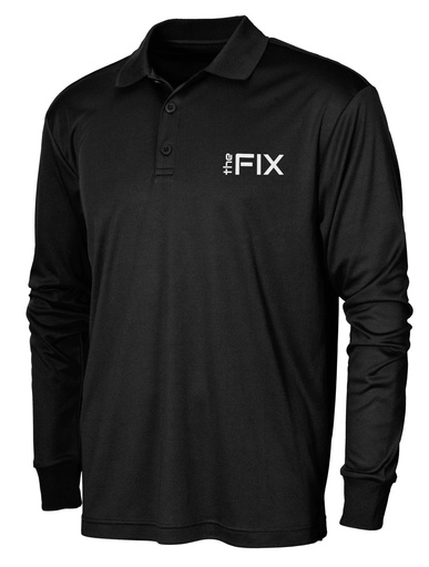 [TSHIRT-PL-LO-XL-BK] Men's Black Polo T-Shirt - X Large - Long Sleeve (The Fix Stores Only. Non-affiliated orders will be cancelled.)