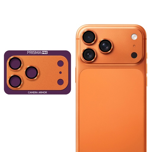 [PP-I17PM-BCGM-OR] Prisma Pro Shield - Back Camera Metal Tempered Glass for iPhone 17 Pro Max - Orange