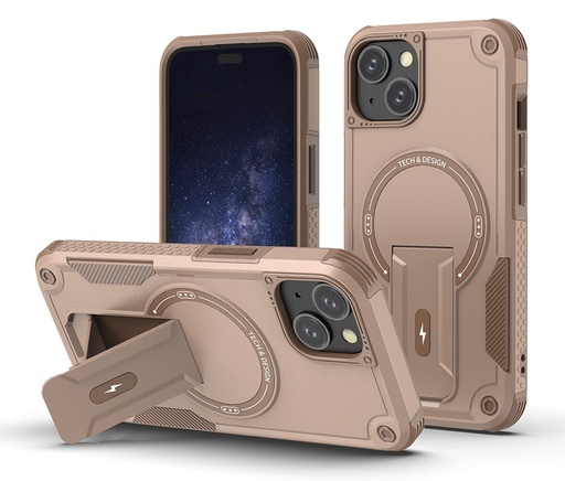 [CS-I14-SSCM-DST] Shockproof Stand Case with Magsafe for iPhone 14 / 13 - Desert
