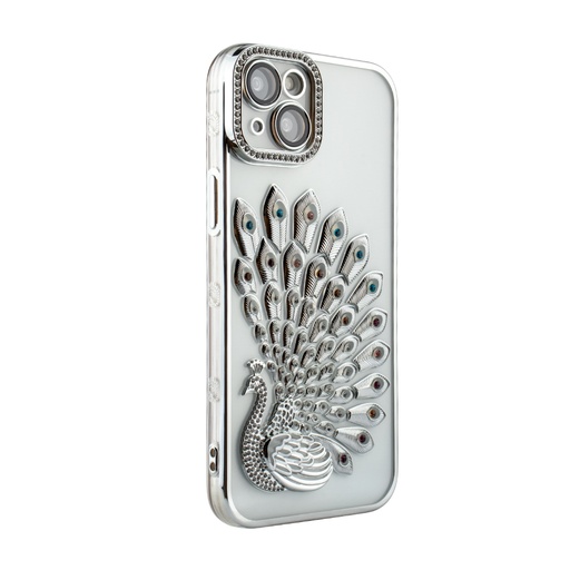 [CS-I15-CPC-SL] Crystal Plume Case for iPhone 15 - Silver