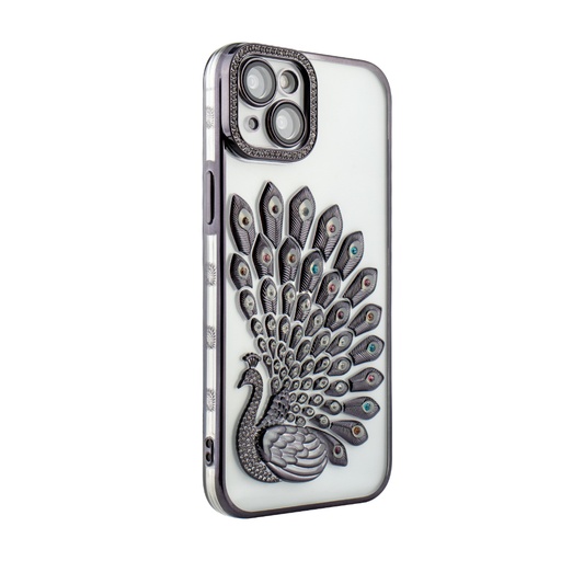 [CS-I15M-CPC-BK] Crystal Plume Case for iPhone 15 Plus / 14 Plus - Black