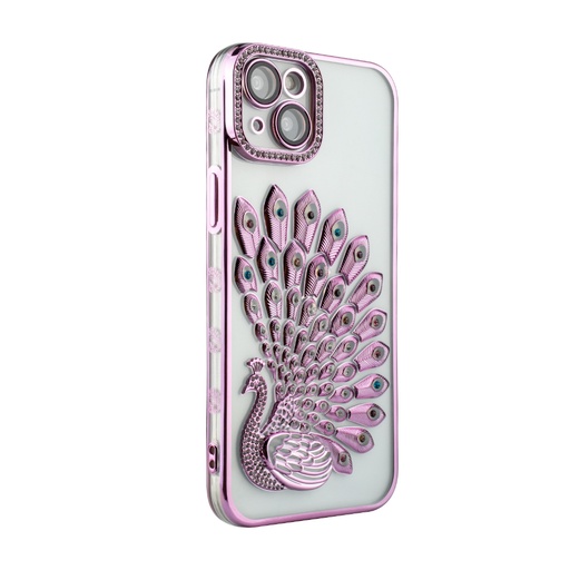 [CS-I15M-CPC-PN] Crystal Plume Case for iPhone 15 Plus / 14 Plus - Pink