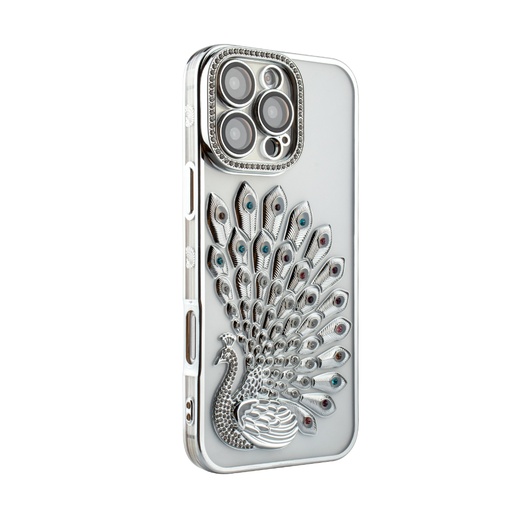 [CS-I15PM-CPC-SL] Crystal Plume Case for iPhone 15 Pro Max - Silver