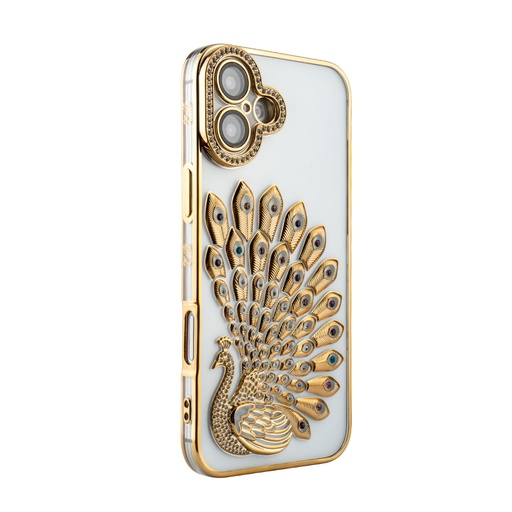 [CS-I16-CPC-GO] Crystal Plume Case for iPhone 16 - Gold