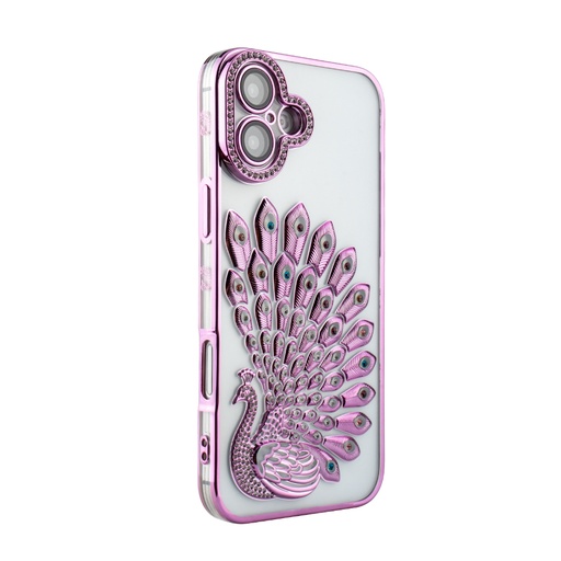 [CS-I16M-CPC-PN] Crystal Plume Case for iPhone 16 Plus - Pink