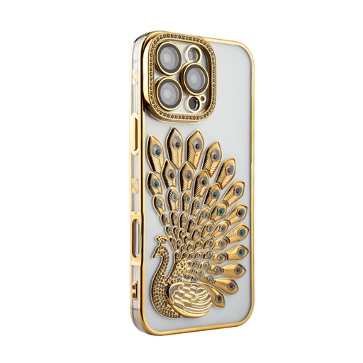 [CS-I16PM-CPC-GO] Crystal Plume Case for iPhone 16 Pro Max - Gold