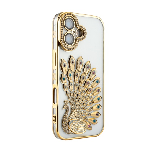 [CS-I17-CPC-GO] Crystal Plume Case for iPhone 17 - Gold