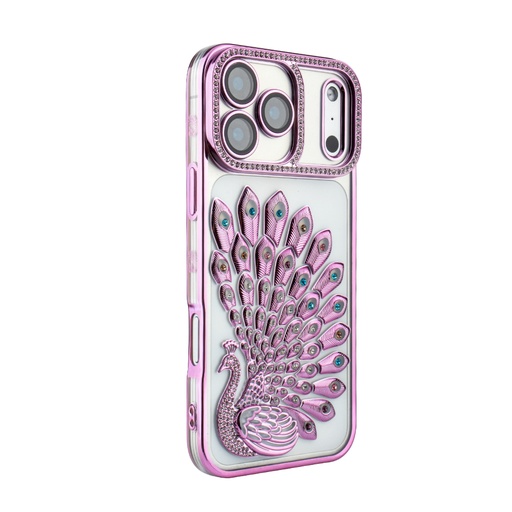 [CS-I17P-CPC-PN] Crystal Plume Case for iPhone 17 Pro - Pink