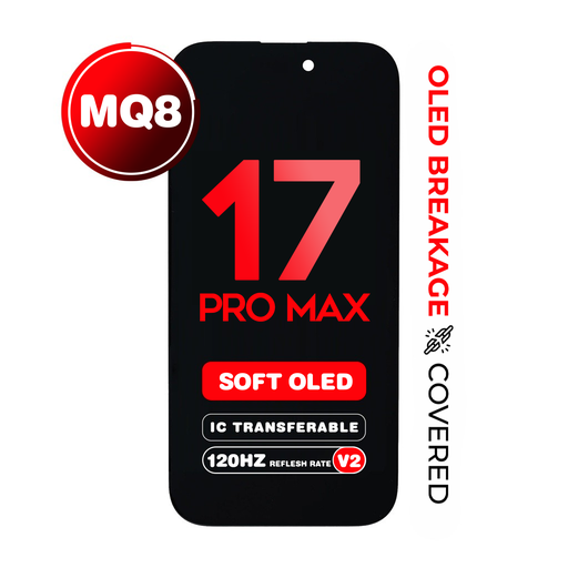 [LCD-I17PM-SOL-120V2] OLED Assembly for iPhone 17 Pro Max 120 Hz (MQ8 v2 / SOFT OLED) (IC Transferable)