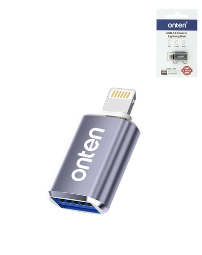 [ACE-OTN-LT101-UA-LH-BK] Onten LT101 USB-A to USB-L Non-MFI Converter (Black)