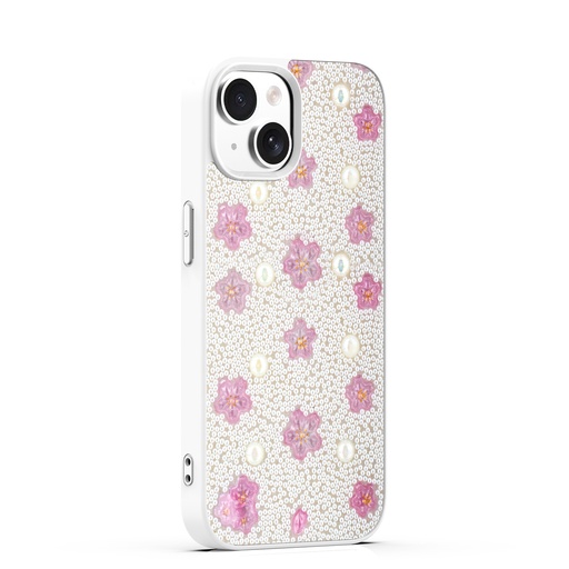 [CS-I15-BBC-WH] BeadBlossom Case for iPhone 15 - White
