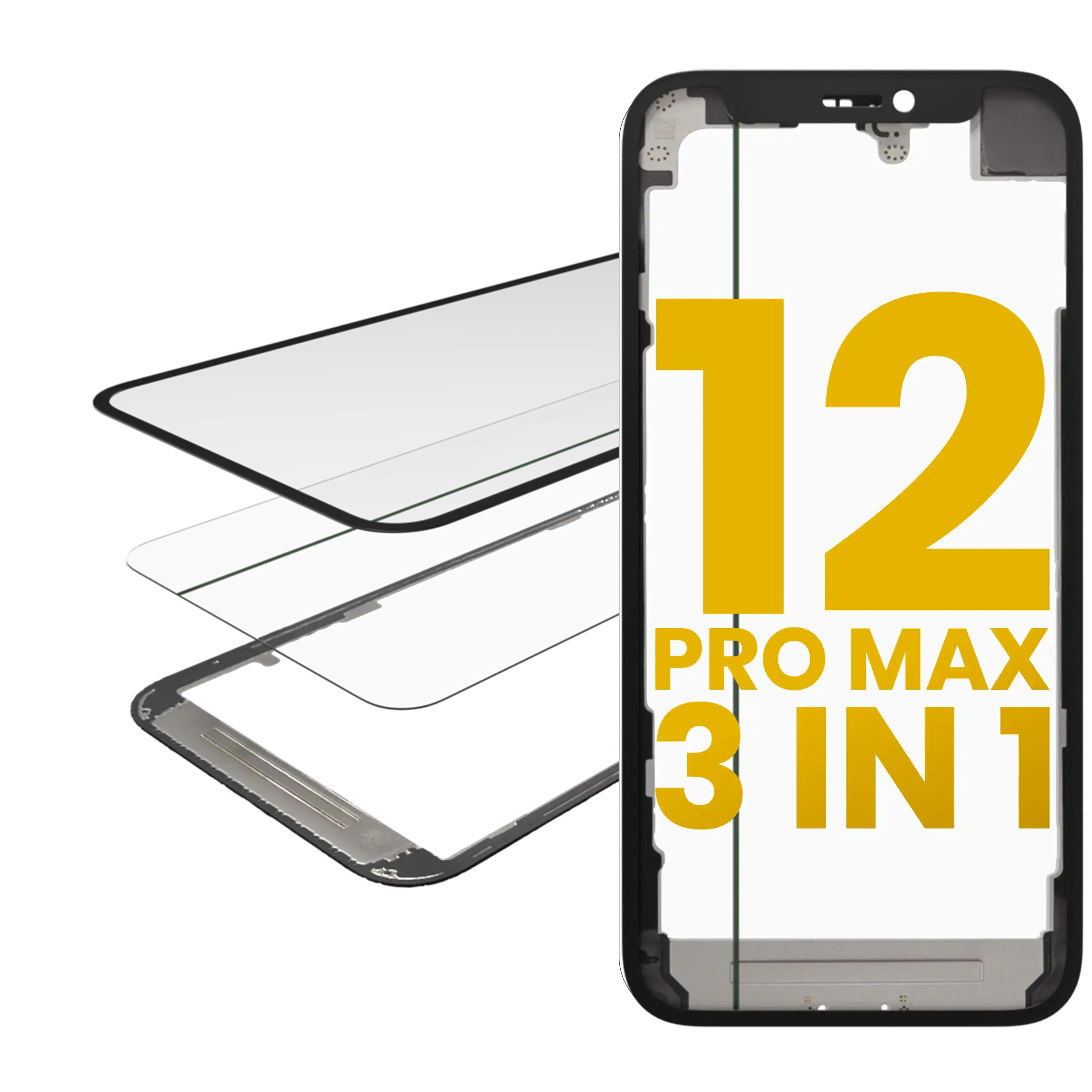 [SP-I12PM-31OCA] 3 in 1 (Glass + OCA Pre-Installed + Frame) For iPhone 12 Pro Max (OCA Master) (Premium)